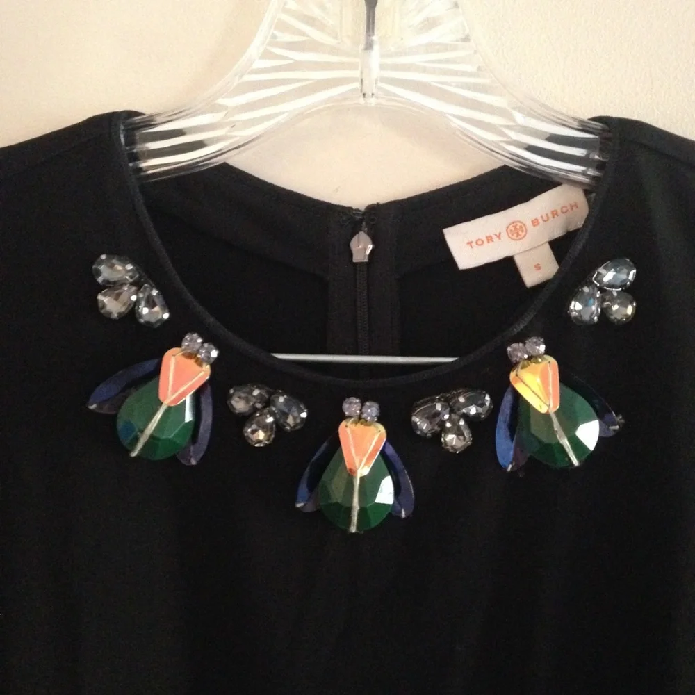 Tory Burch Deena Embellished Long Sleeve Dress